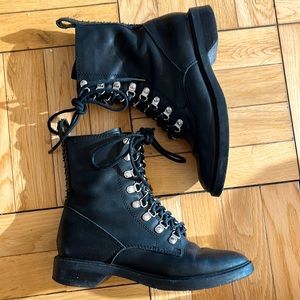 Dolce Vita Combat Boots Black Leather 6